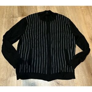 Black and White Striped Men's Sweater